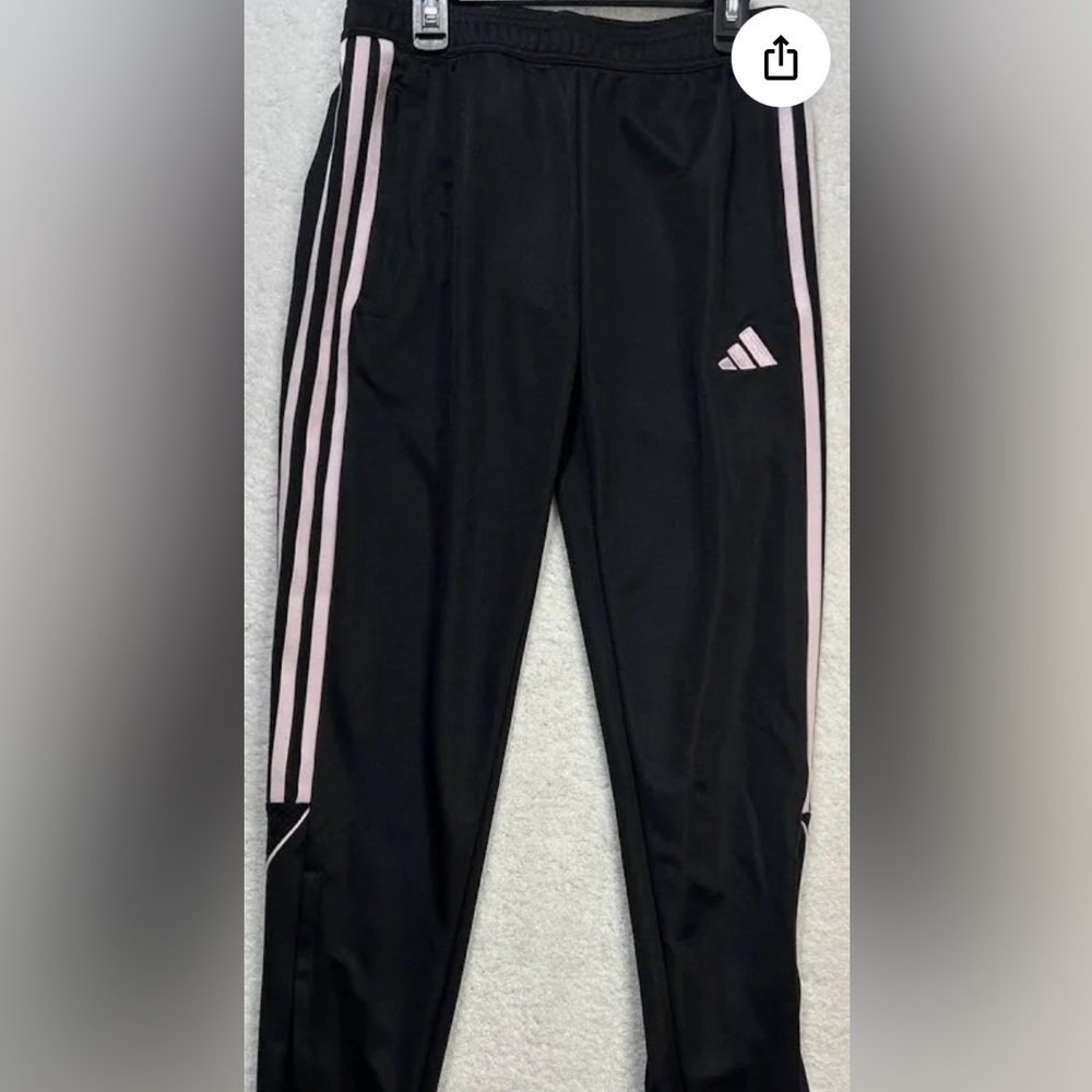 Adidas Tiro23 Women Black with Pink Stripes Pants